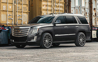 CUSTOM WHEELS RIMS CADILLAC ESCALADE YEAR 2021,2022,2023 GLOSS BLACK / MACH  FACE